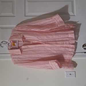 Sheer pink button up